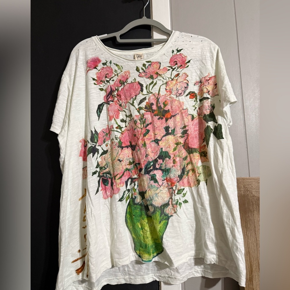 Magnolia Pearl Floral Short Sleeve Tee - Pink and Green